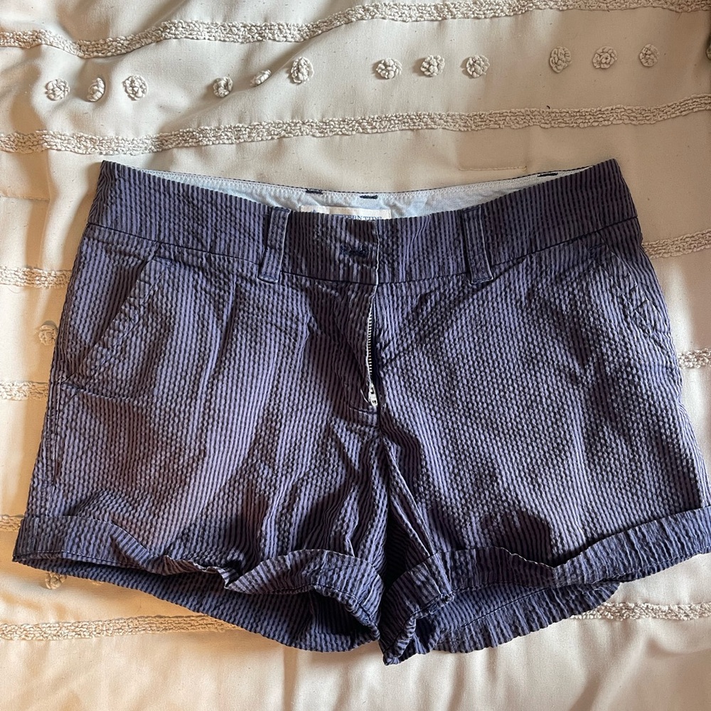 purple and black shorts
